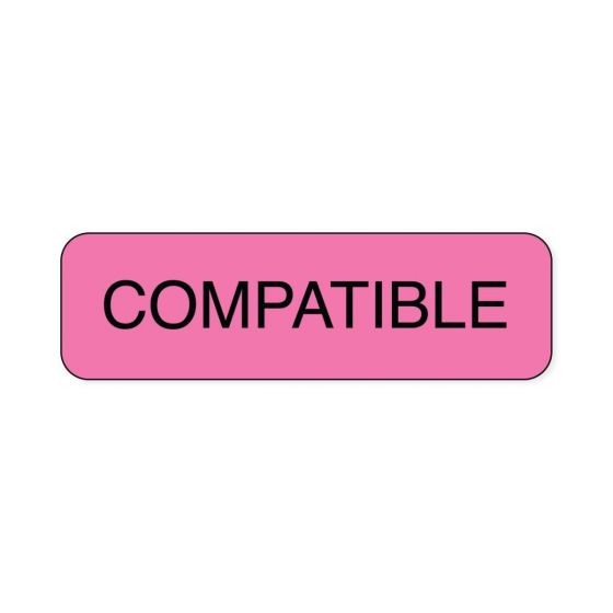 Lab Communication Label (Paper, Permanent) Compatible  1 1/4"x3/8" Fluorescent Pink - 1000 per Roll