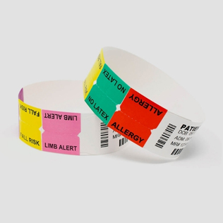 1x10 Wristband Plastic Alert Latex Allergy Snap Close Green 500